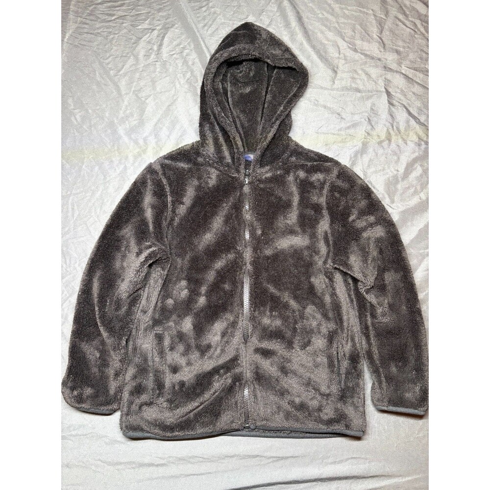 Mint Cat & Jack Girls Black Faux Fur Hoddie Jacket small 6-7